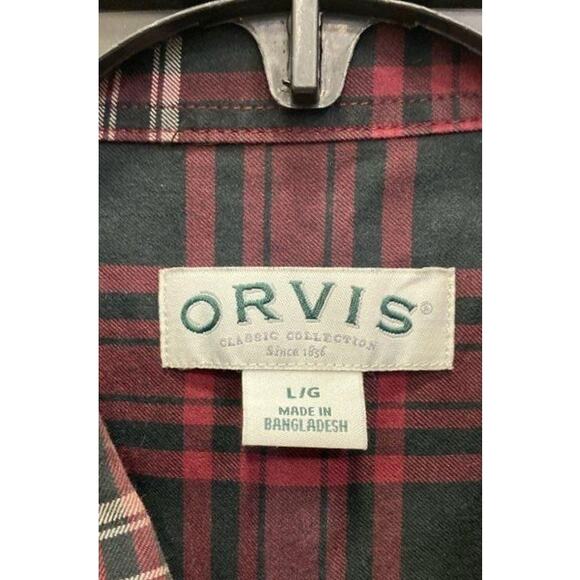 Orvis Plaid 100% Cotton Flannel Button Up Long Sleeve Shirt L - Picture 4 of 7
